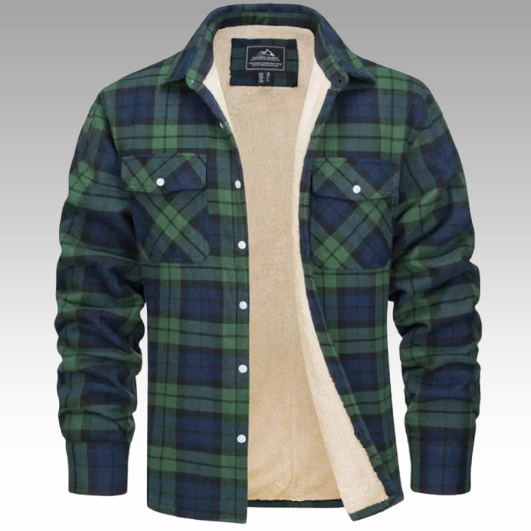 Truffle – Checked Trucker Jacket with Fleece Lining