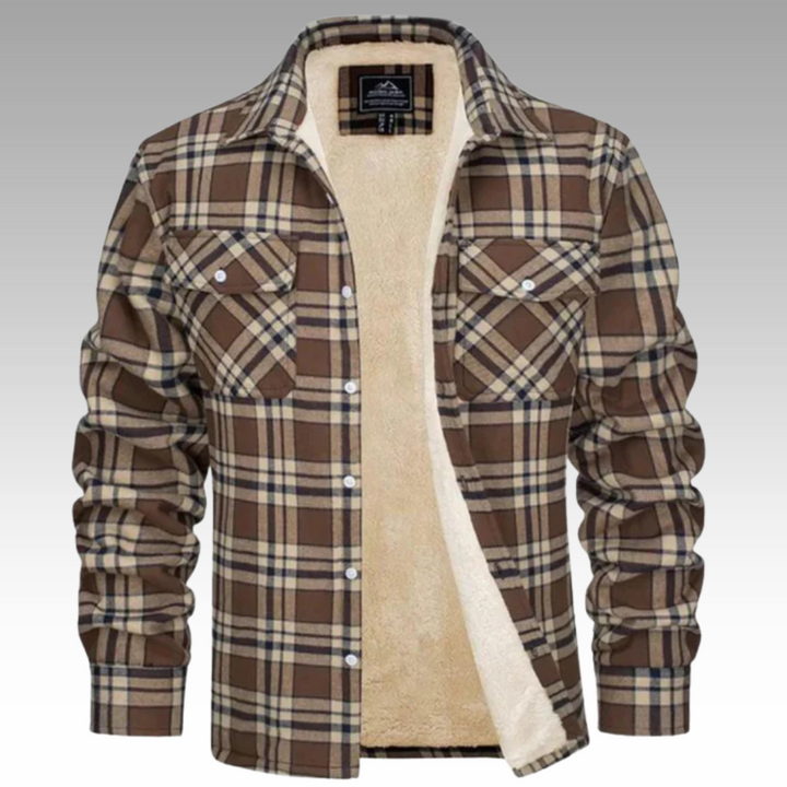 Truffle – Checked Trucker Jacket with Fleece Lining
