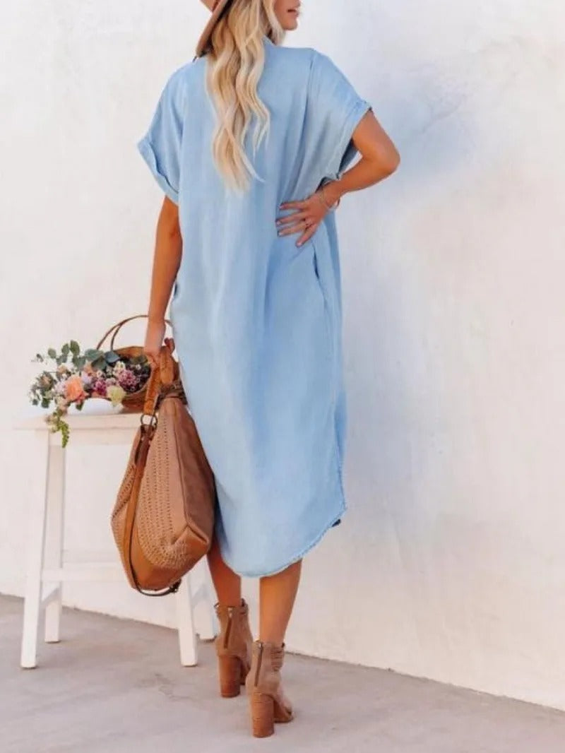 Mathilde - Oversized Denim Shirt Dress
