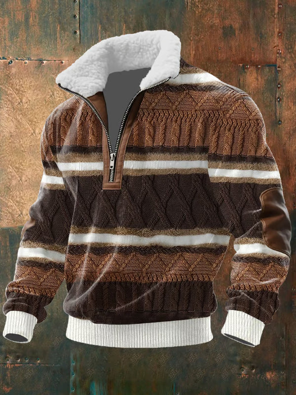 Bram – Zip-Up Sweater with a High Fur-Trimmed Collar