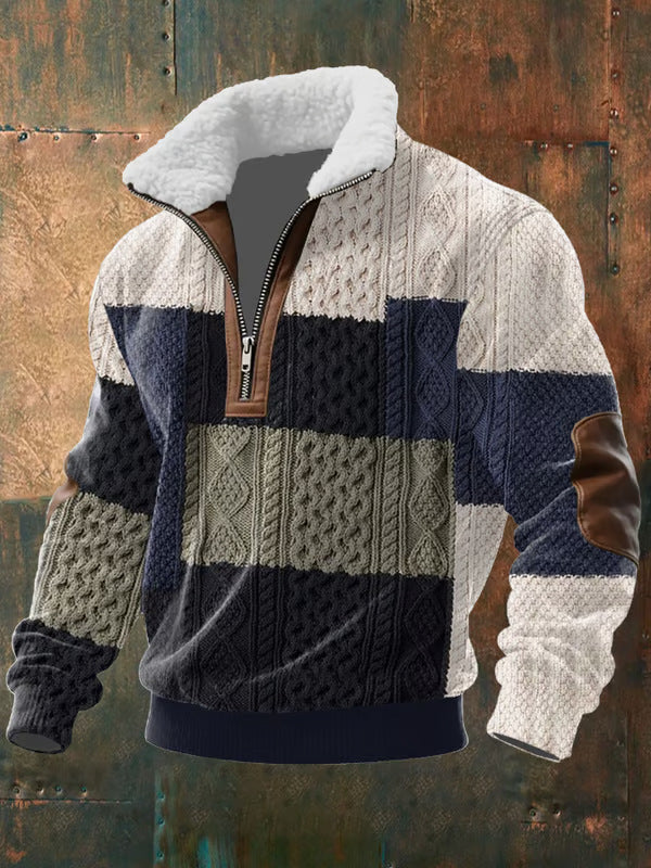 Bram – Zip-Up Sweater with a High Fur-Trimmed Collar