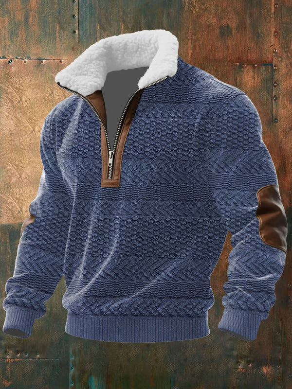 Bram – Zip-Up Sweater with a High Fur-Trimmed Collar